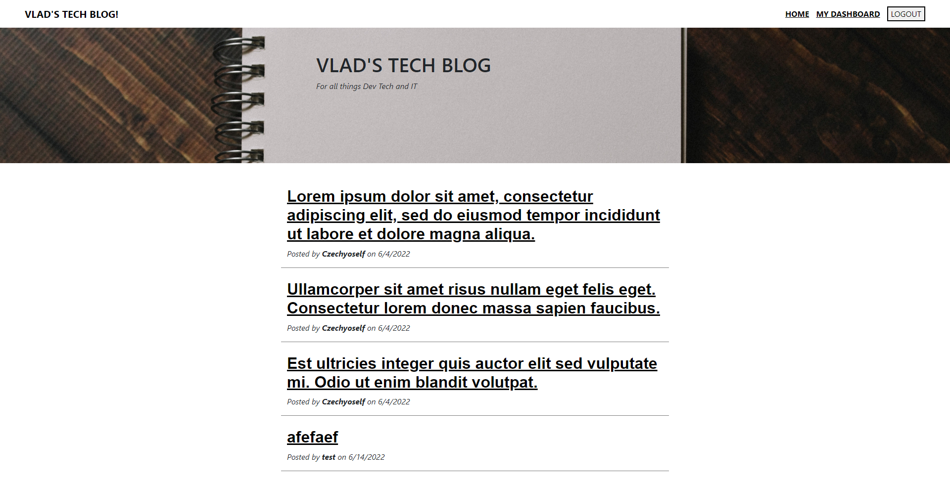 Tech Blog Screenshot